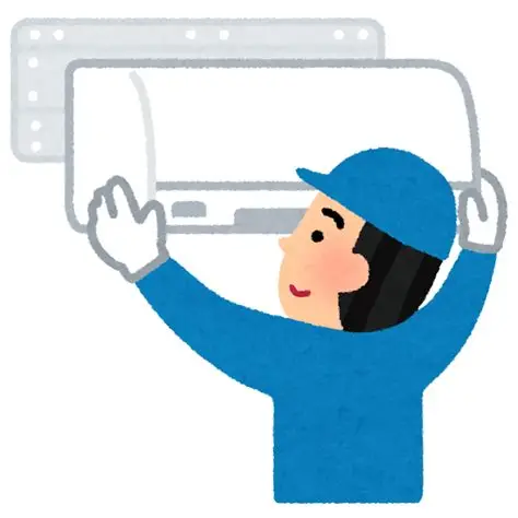 エアコンを即日設置している様子